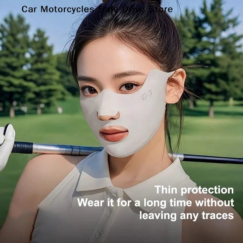 Cooling Mask Women Ice Silk Driving Summer Face Cover Lightweight