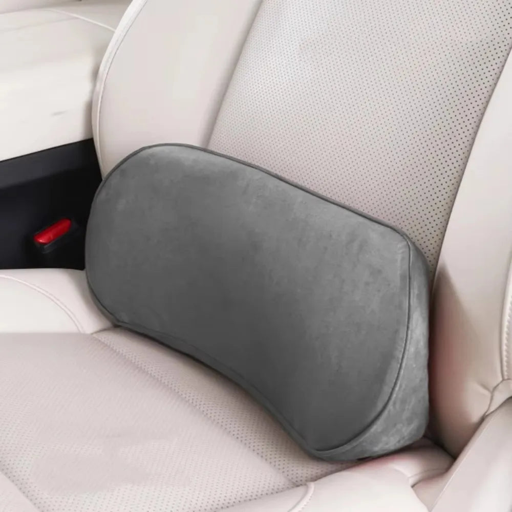 Ergonomic Breathable Car Headrest Anti-fatigue Memory Cotton Protective Lumbar Support Universal Soft Neck Rest Cushion Zpaxo Grey
