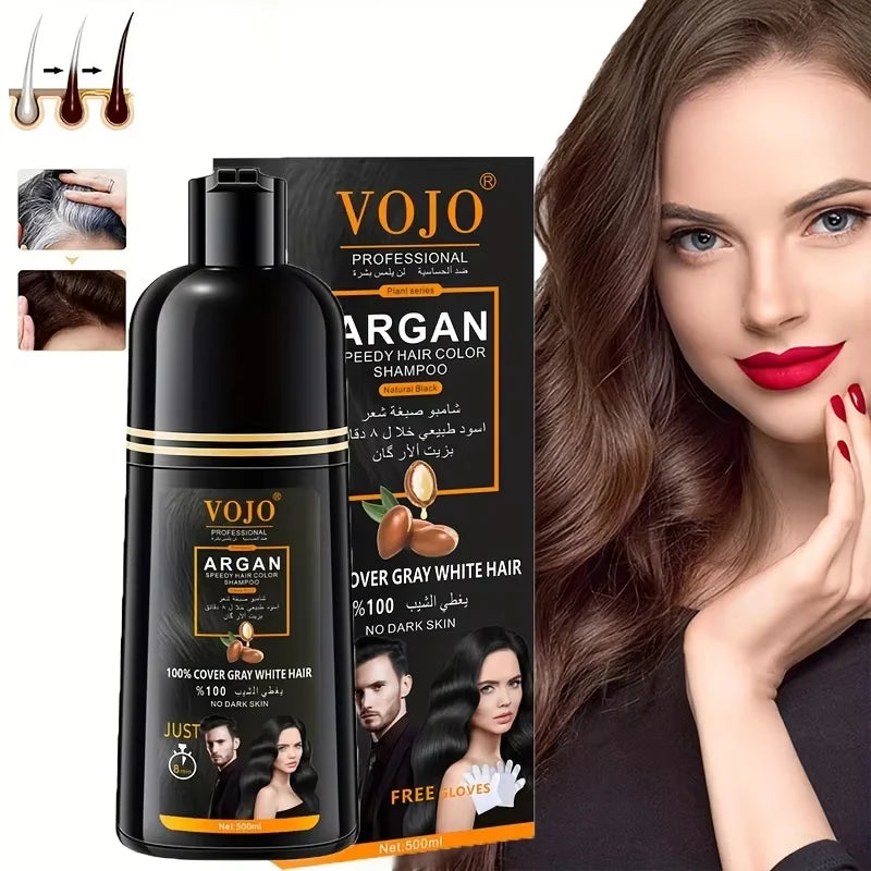 Natural Hair Dye Shampoo-3-in-1 Rapid Hair,Nourishing,Cleansing & Moisturising,Smoothing Black Hair Coloring Shampoo Unisex Zpaxo