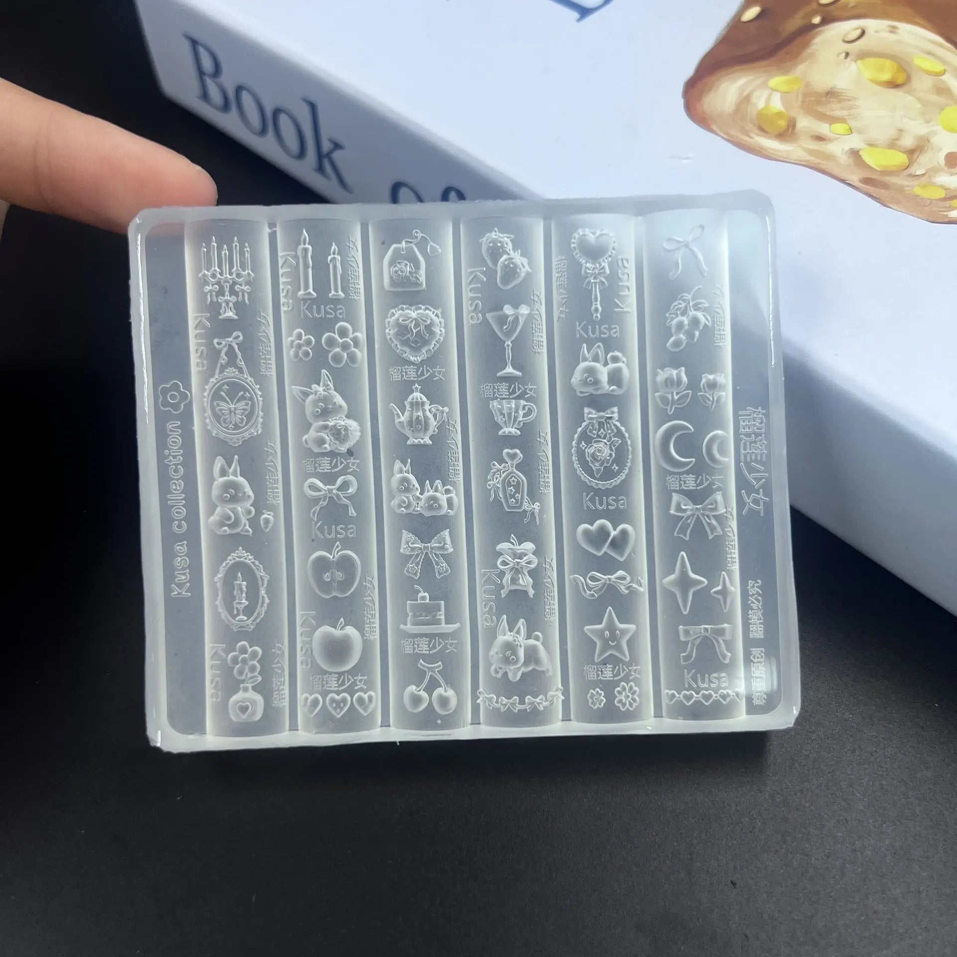 3D Silicone Mold Nail Art Design Relief Bow Strawberry Baroque Zpaxo A5
