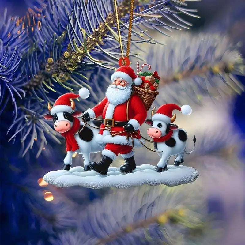 2D Flat Acrylic Christmas Tree Pendant – Cartoon Xmas Ornament Christmas Ornament Zpaxo A11