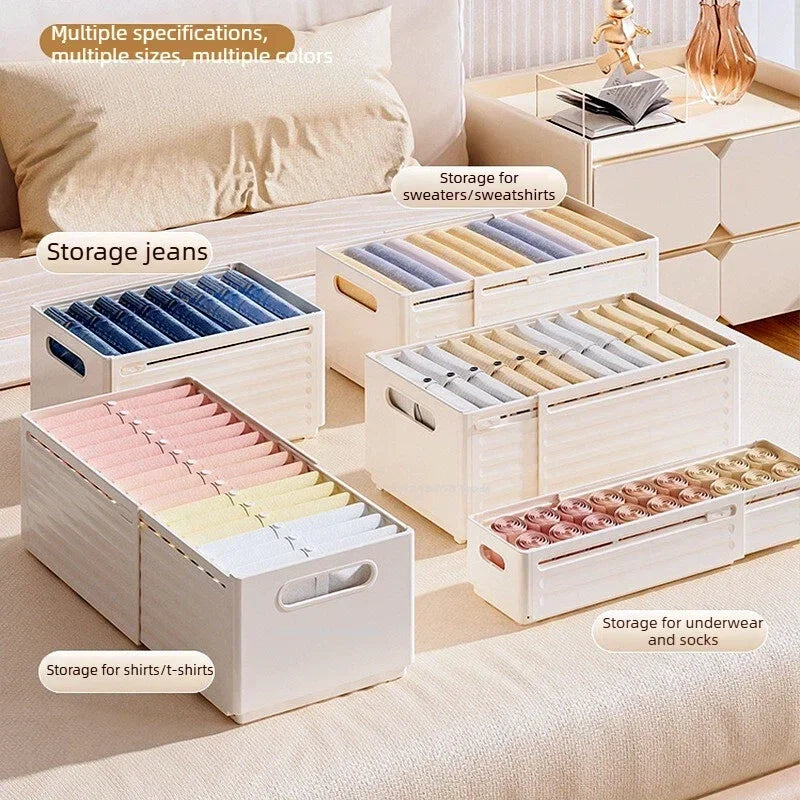 Storage Box Clothes Storage Organizer Folding Box Cap Organizer Under Bed Storage for Socks Ties Underwear Space-Saving Zpaxo