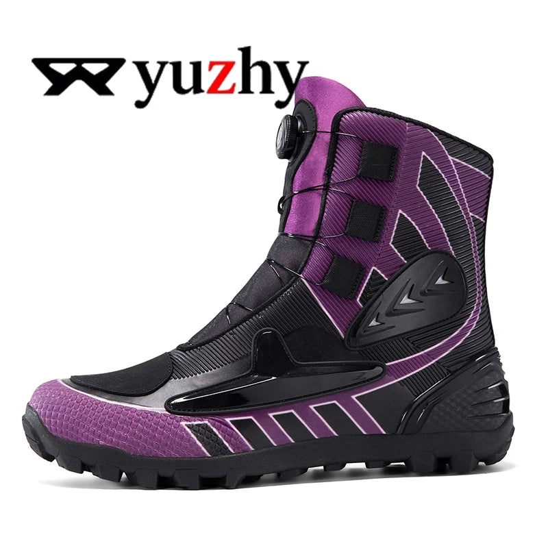 Lexsan Motorcycle Boots Men Leather Motos Breathable Anti Slip