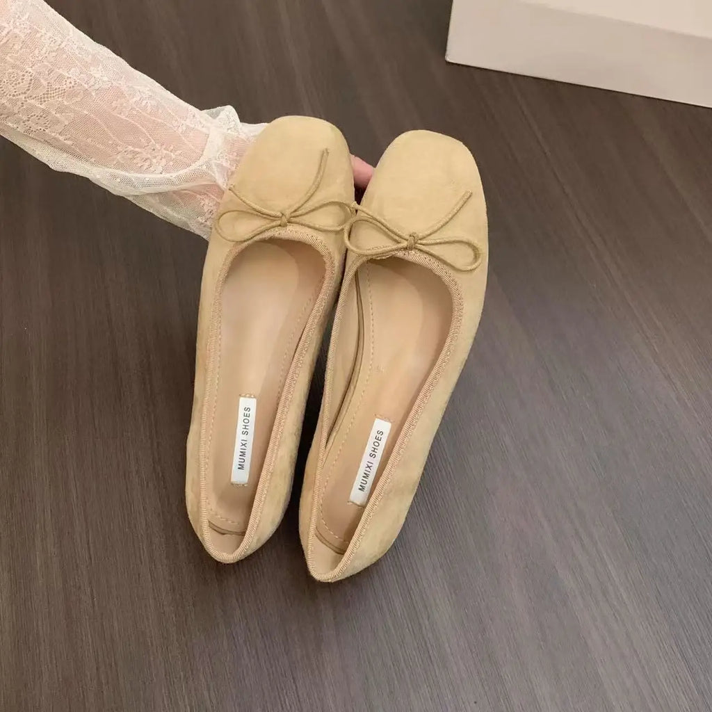 Women Shoes Summer Ballet Round Toe Shallow Non-slip Suede Flat espadrilles Soft Shoes zapatillas mujer 2025 ladies shoes Zpaxo Beige 37