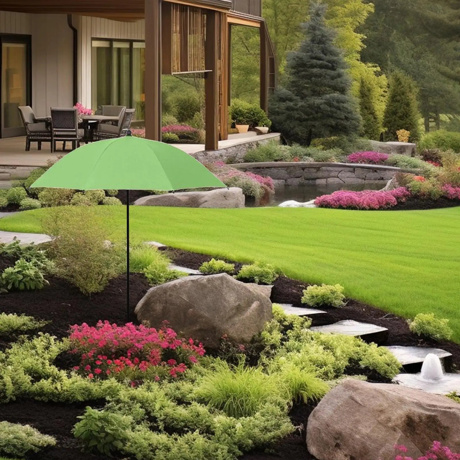 Shade Plants Double-layer Large Rainproof Stake Plant Umbrella Yard