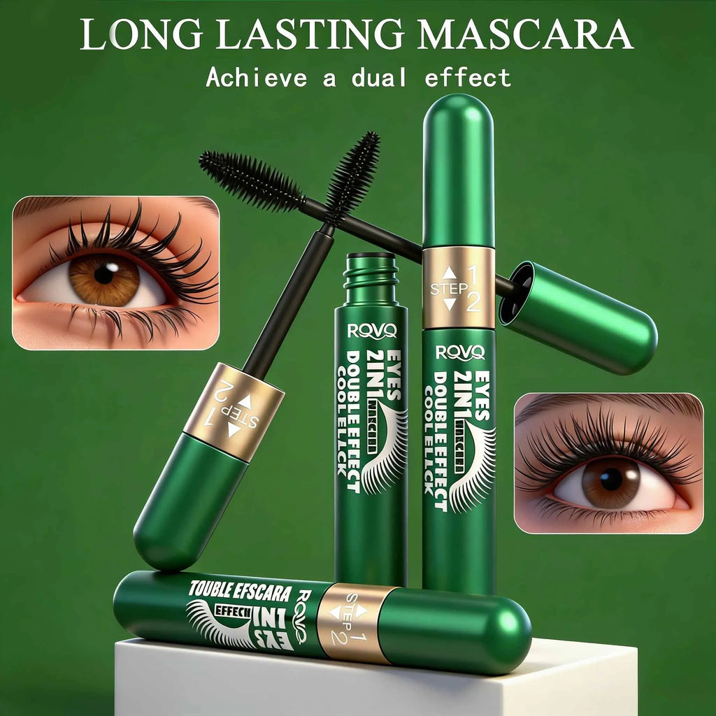2-in-1 Waterproof Mascara Anti-smudging Non-greasy Long-lasting Zpaxo