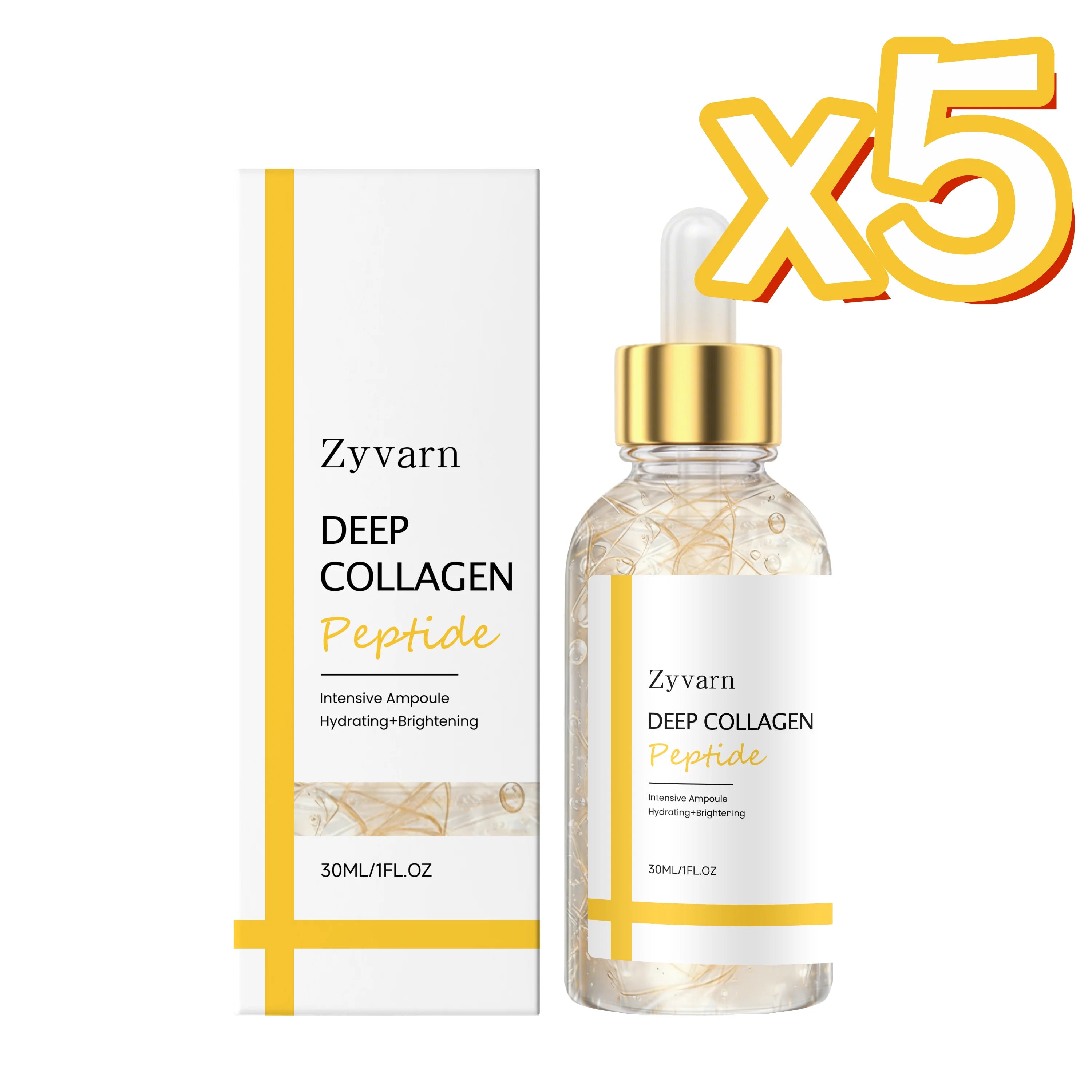 ZYVARN Silk Peptide Collagen Lifting Anti-Wrinkle Face Serum Anti-Aging Face Serum Zpaxo 30ml Boxed x 5