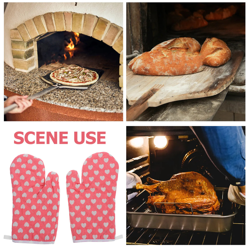 Thickened Cotton Oven Mitts Baking Gloves Microwave Kitchen Cooking