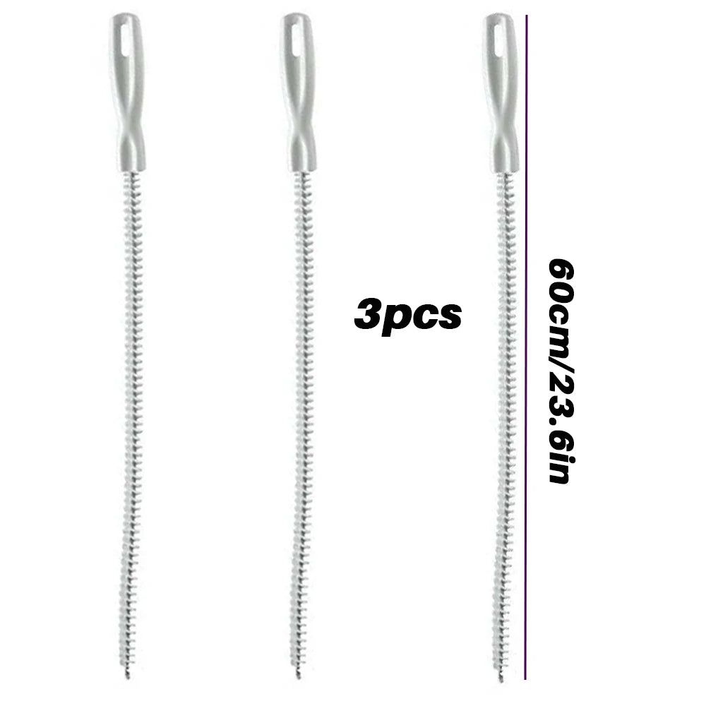 Flexible Drain Hair Remover Brush 45/60cm – 1-3 Pack