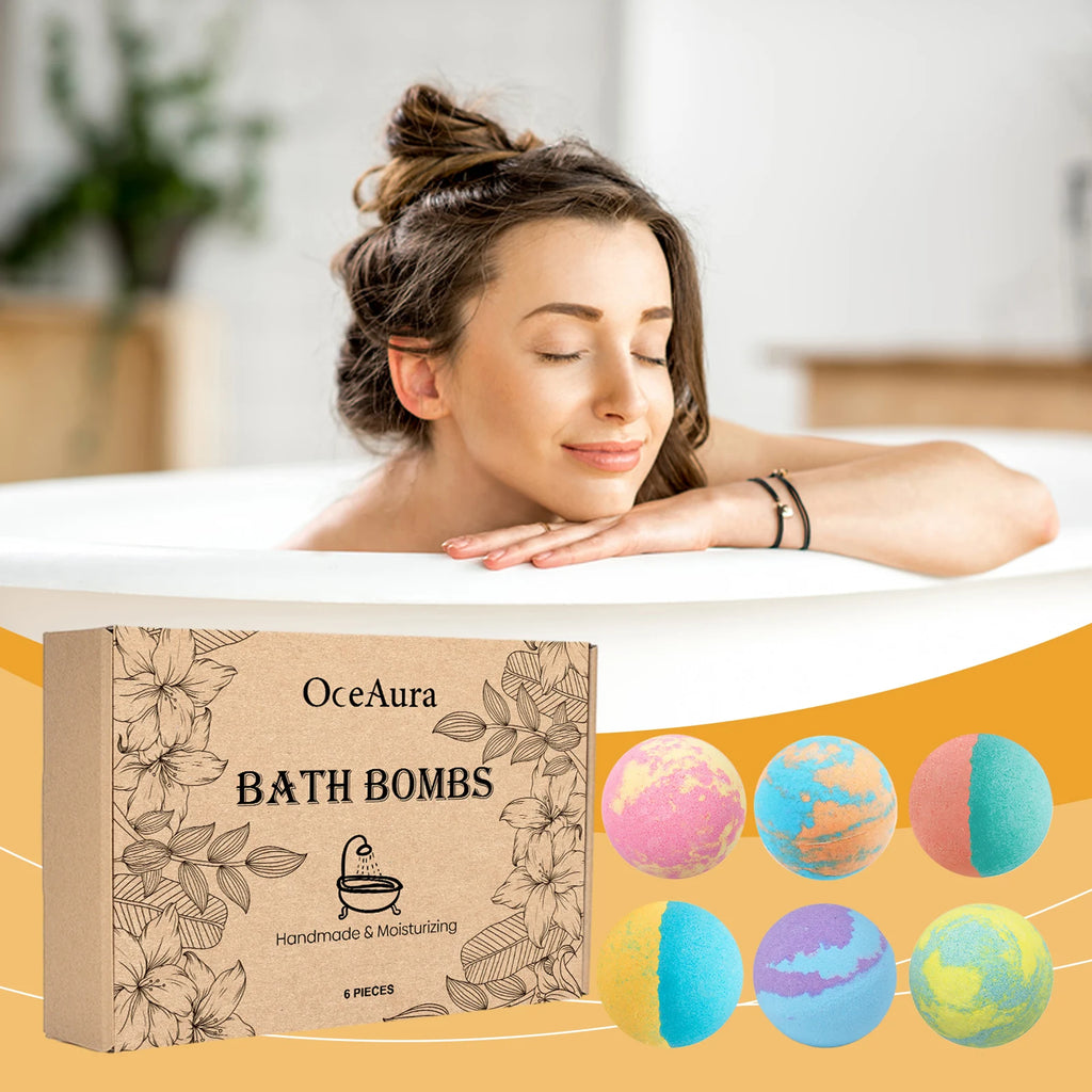 Floral Bath Bomb Set - Gentle Cleansing & Moisturizing, Long-Lasting Fragrance, Luxurious & Comfortable Bath Experience Zpaxo