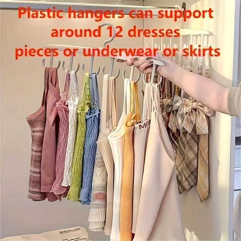12-Hook Rotating Hanger – Space-Saving Closet Organizer for Ties, Belts, Underwear, Skirts | Portable Home & Dorm Storage Zpaxo