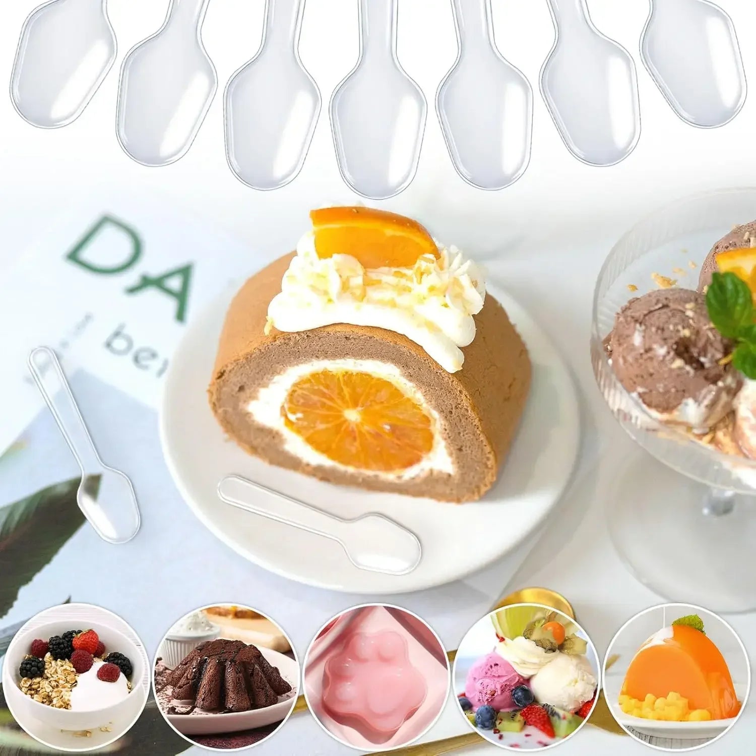 Mini Ice Cream Spoon Disposable Dessert Spoons Wedding Party