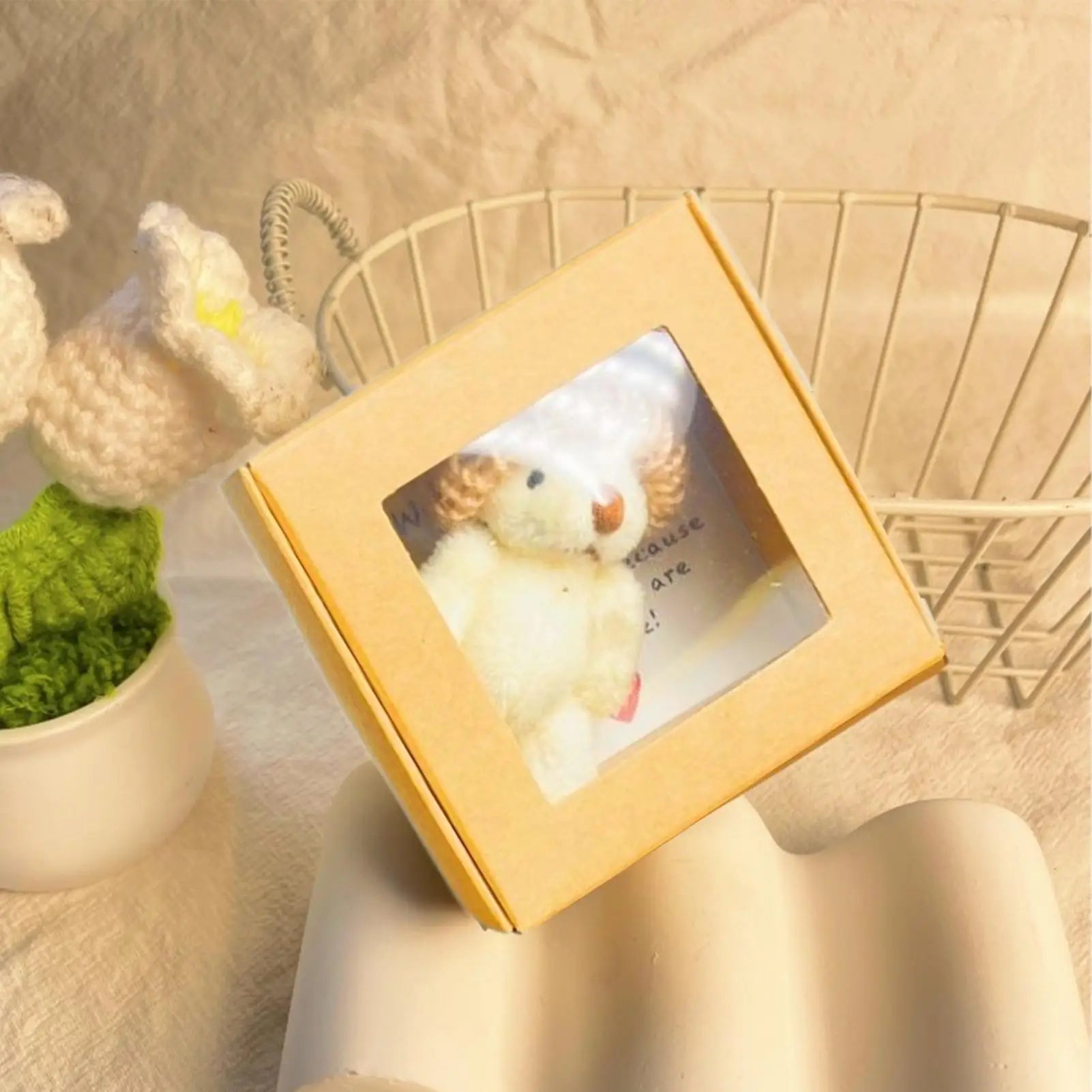 Plush Bear Cute Bear Stuffed Animal With Card Handmade Cute Pet Buddy With Inspirational Card Positive Home Decor For Women Men Zpaxo