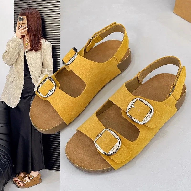 2025 Classic Double Button Sandals Women's Summer Shoes Outdoor Comfortable Sandals Lightweight Beach Shoes Breathable Slippers Zpaxo