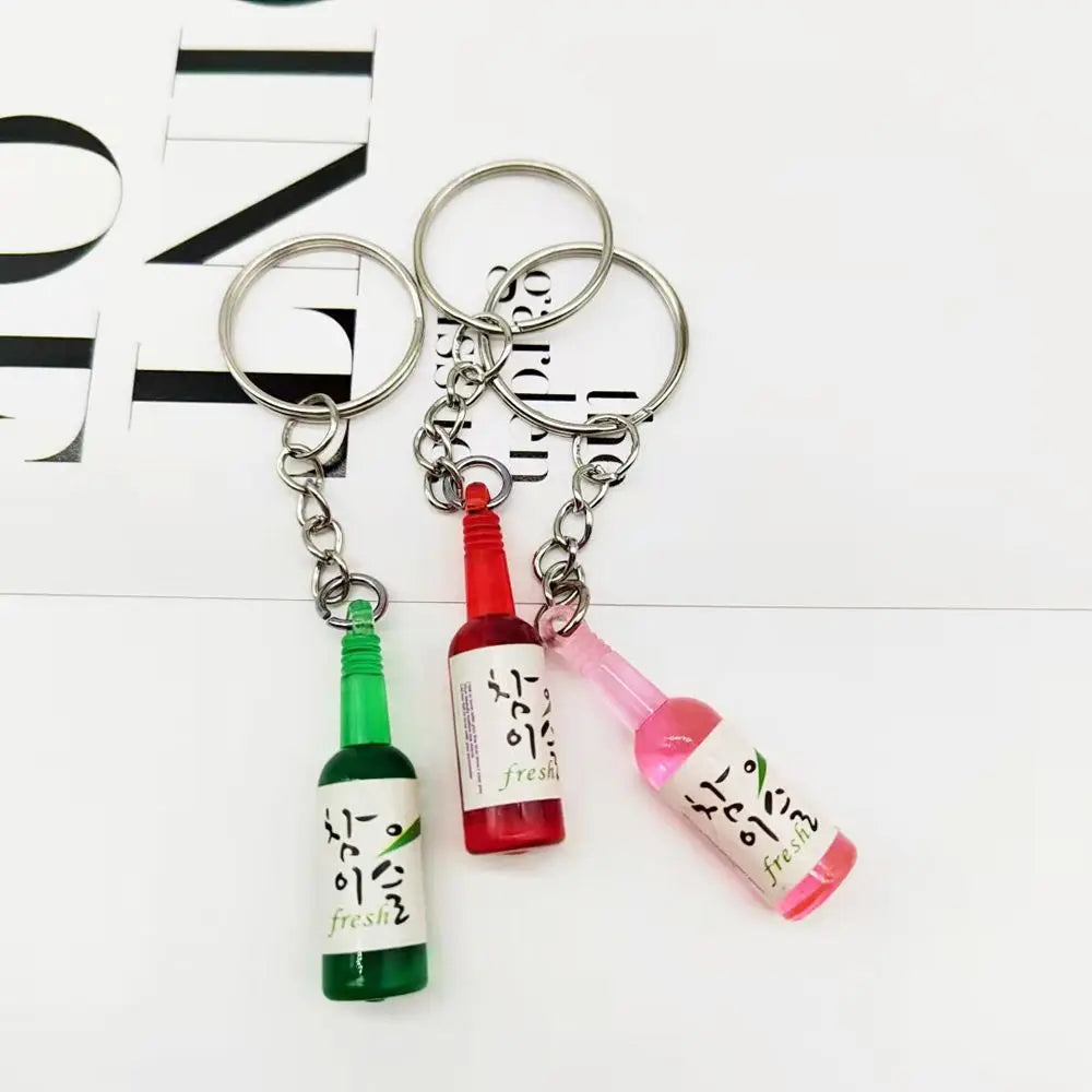 Accessions Craft Keyring Pendant Car Key Accessories Soju Cans Keychain Simulation Trinket Simulation Soju Cans Keyring Zpaxo