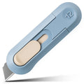 Portable Auto-Retract Box Cutter Pocket Knife Utility Knives Express Open Box Envelope Package Tool School Stationery Supplies Zpaxo Blue