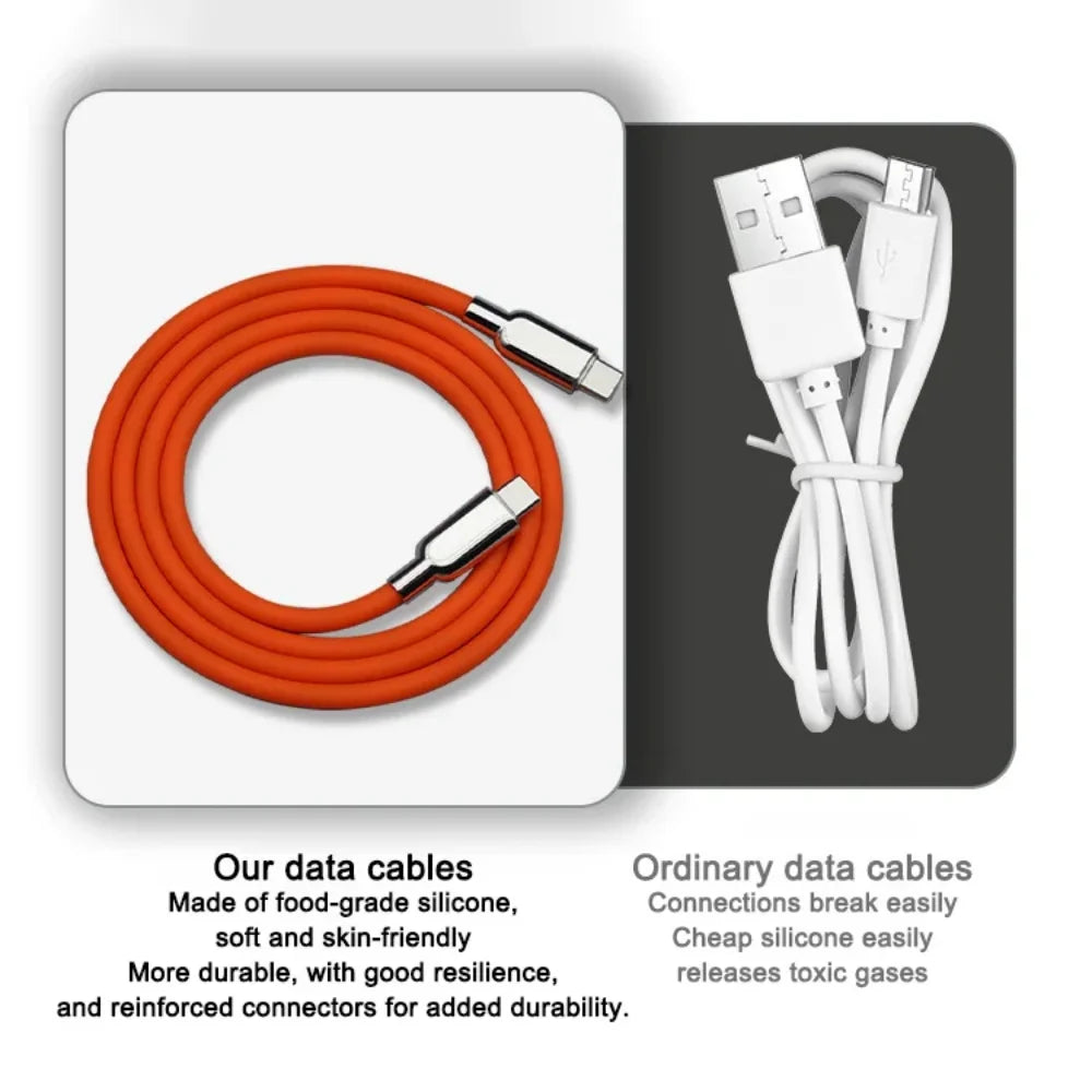 240W PD3.1 USB-C Fast Charging Cable – Liquid Silicone Cord USB-C Charging Cable Zpaxo
