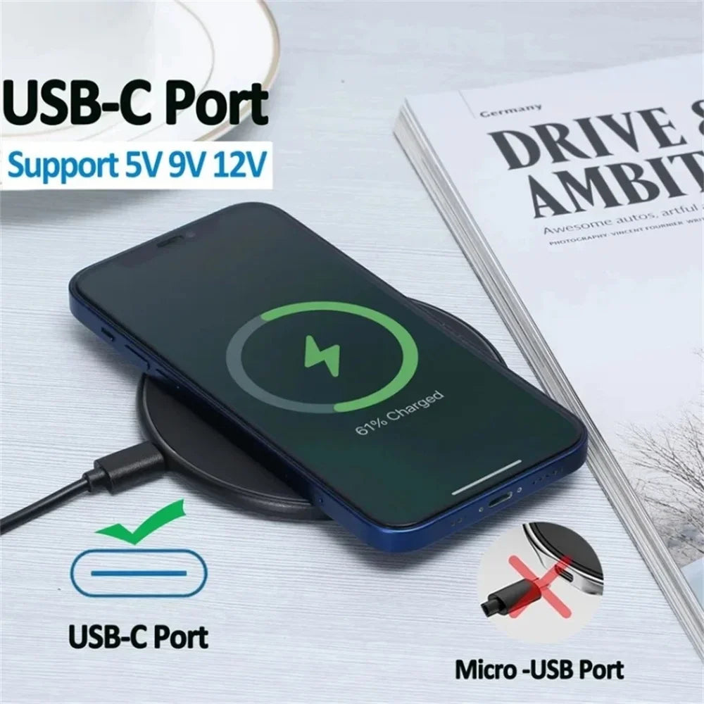 15W Wireless Fast Charging Pad – iPhone & Samsung Compatible Wireless Charging Pad Zpaxo
