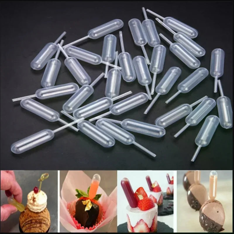 Transparent Ice Cream Jelly Milkshake Dropper Disposable Straw Zpaxo