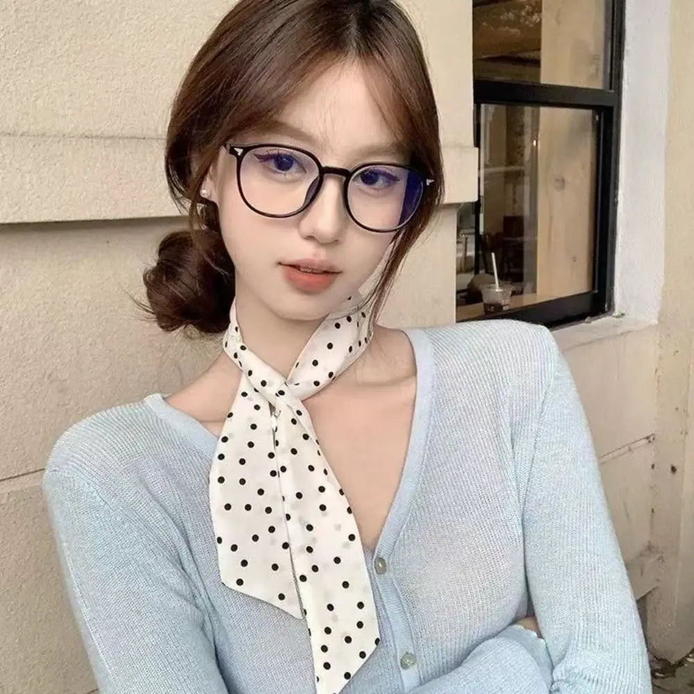 Fashion Polka Dot Narrow Edge Silk Scarf Korean Style Classic Neck Strap Luxury Versatile Hair Band Clothing Accessories Zpaxo