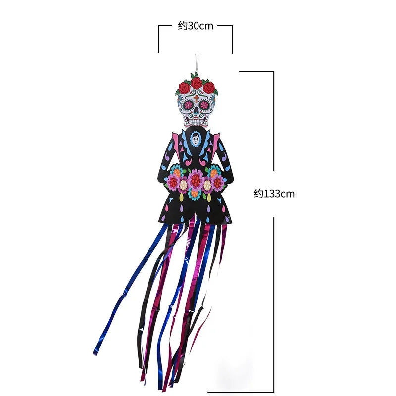 Day of the Dead Skeleton Couple Porch Flag – Halloween Decor