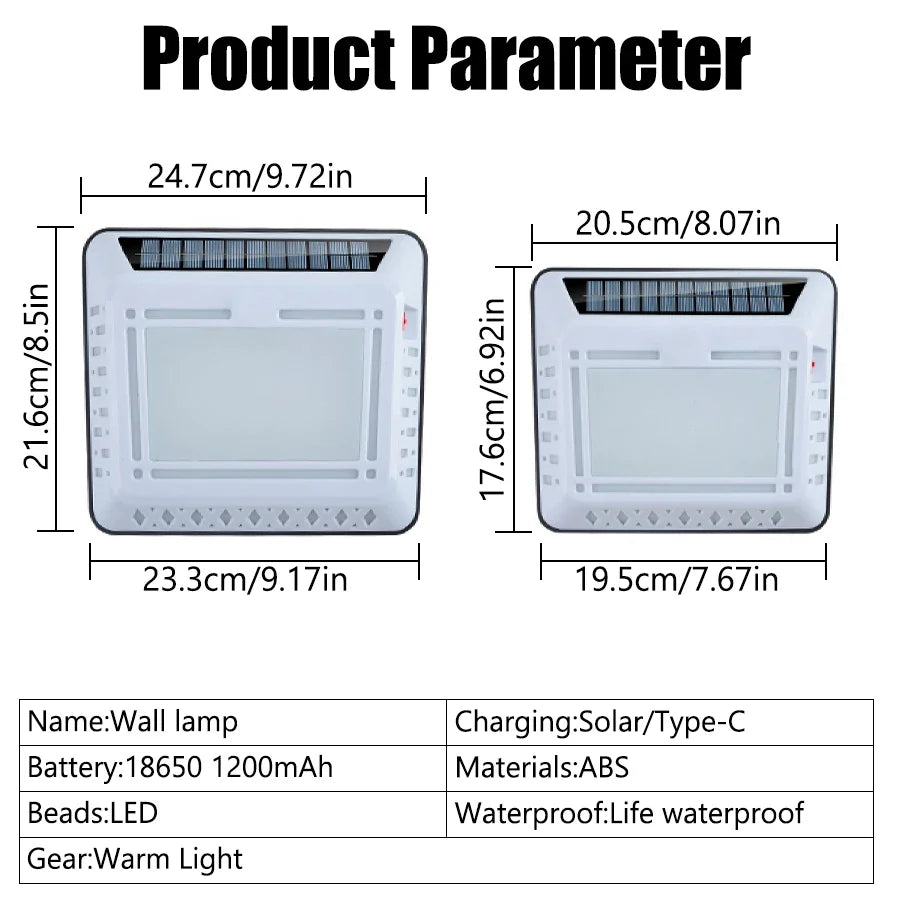 Solar LED Wall Lamp – Outdoor House Number Floodlight, USB Charge