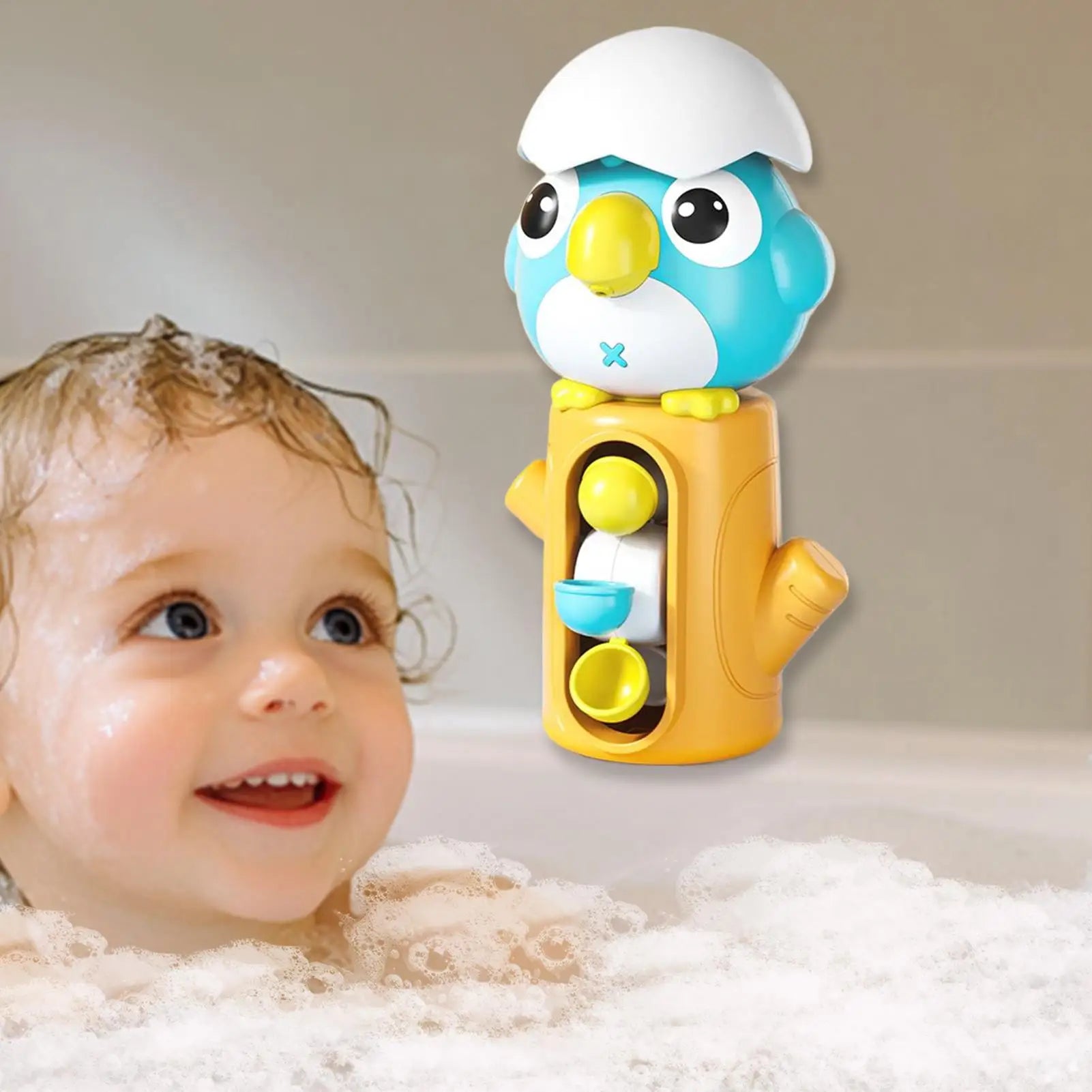 Kids Bath Toys Shower Water Toy With Suction Cup Children Tub Water Rotating Bathing Game for Hotel Apartment Vacation Travel Zpaxo