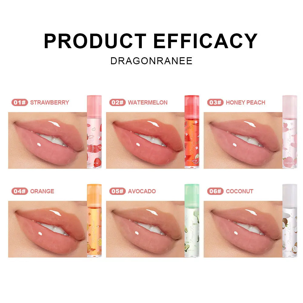 6-piece fruit lip oil set transparent colorless lip oil lipstick fruit lip oil moisturizing moisturizing bead moisturizing lip o Zpaxo