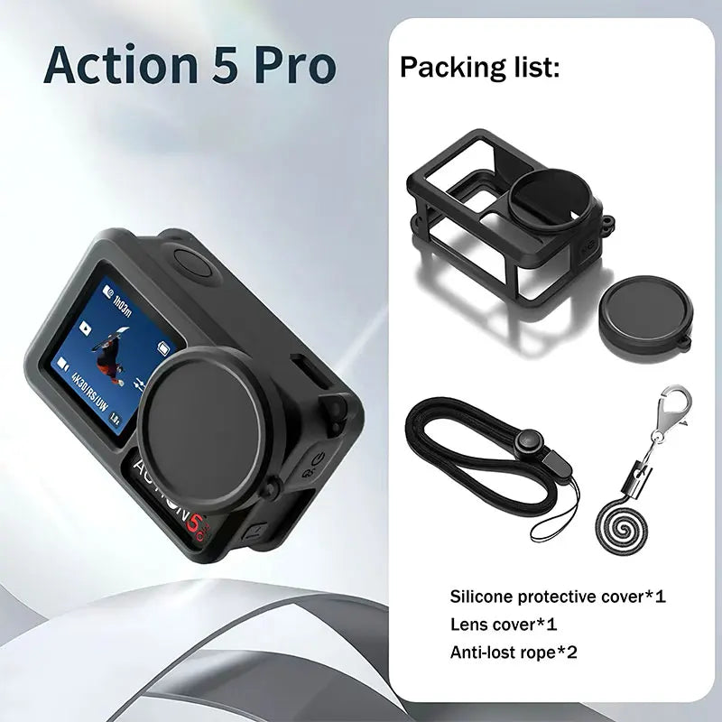 DJI Action 5 Pro/4/3 Accessories Kit – Waterproof Case & Mounts Camera Accessories Kit Zpaxo A