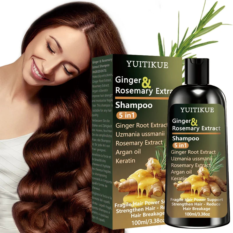 Ginger & Rosemary 5-in-1 Shampoo | Keratin & Argan Oil 100ml Hair Strengthening Shampoo Zpaxo Default Title