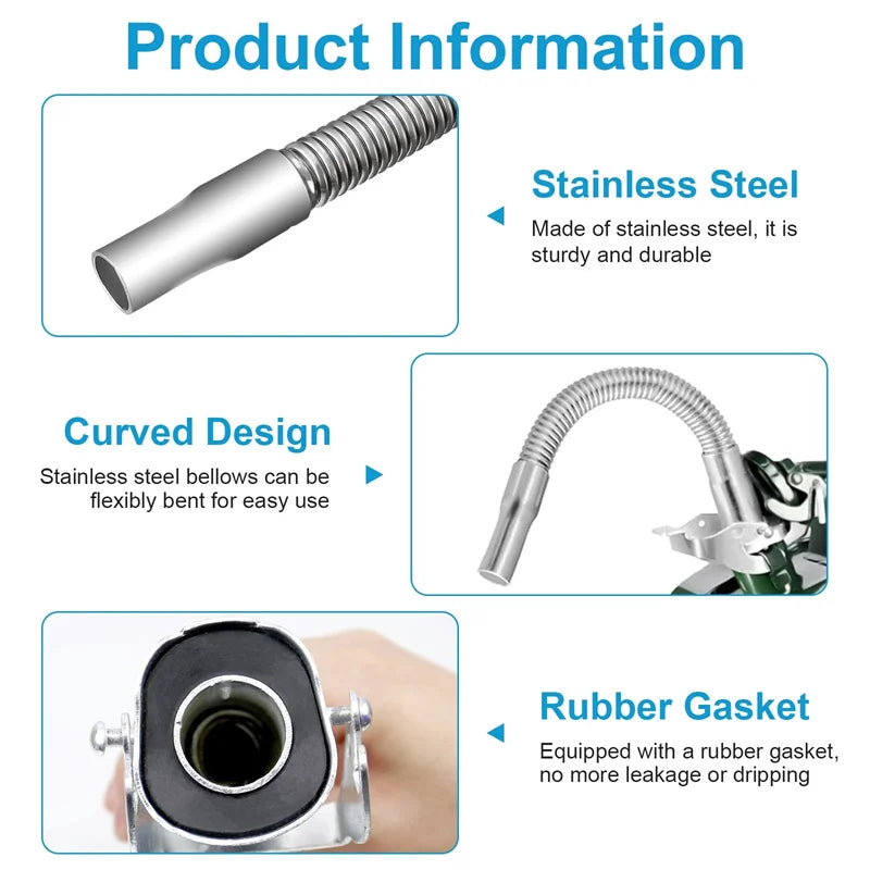 Flexible Stainless Steel Jerry Can Spout – Fuel Nozzle
