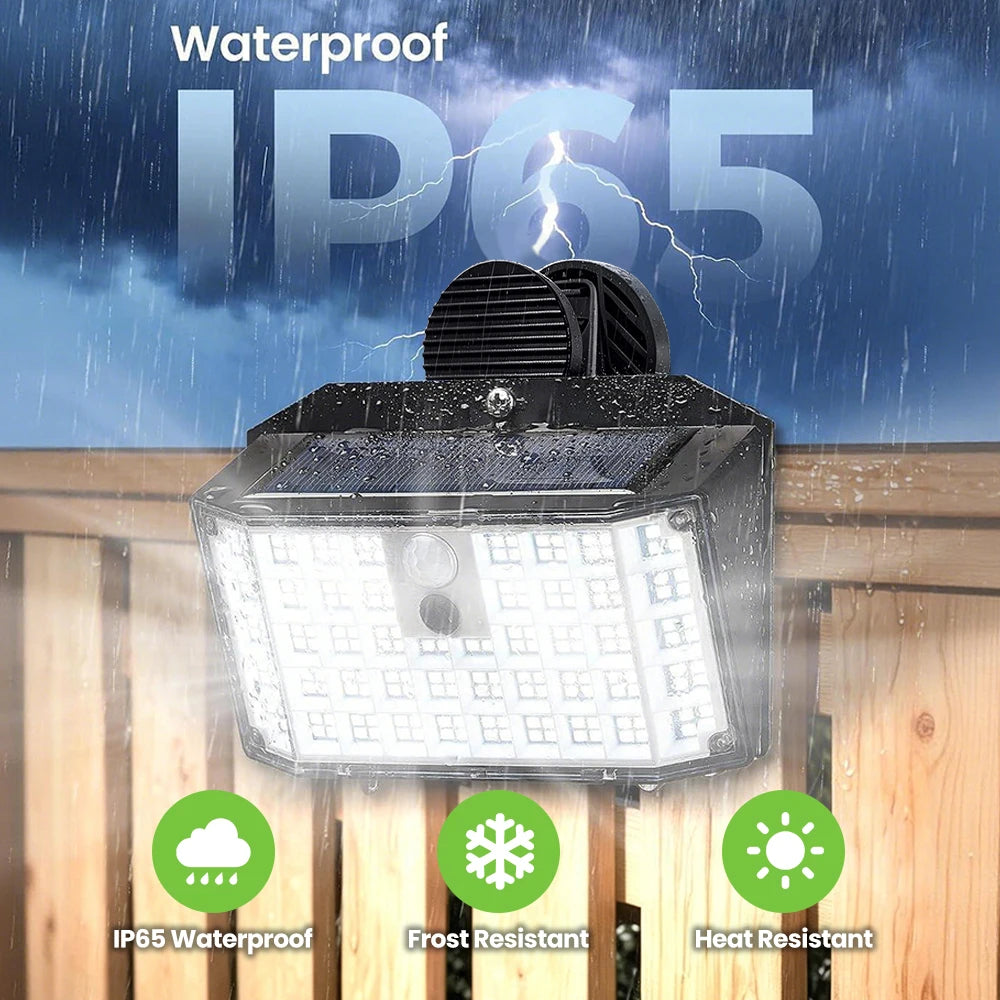 176LED Clip on Solar Lights Outdoor 600LM Solar Motion Lights Outdoor With 180° Wide Angle IP65 Waterproof Portable Solar Fence Zpaxo