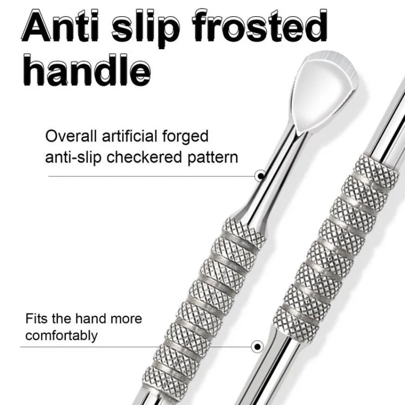 Nail Circle Beveled Head Cuticle Pusher Stainless Steel Art Sanding
