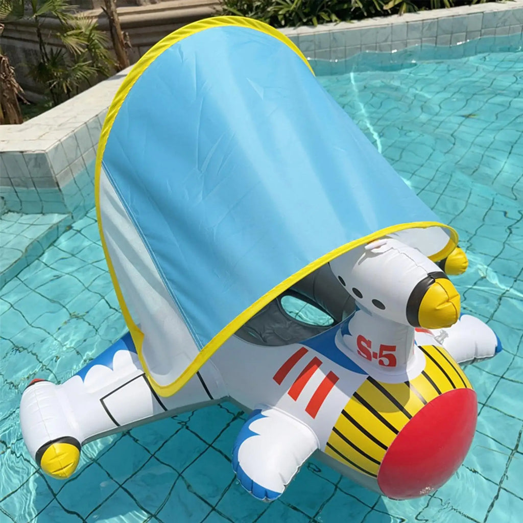 Pool Float Baby Swim Ring Airplane Shape Inflatable Raft Sun Zpaxo