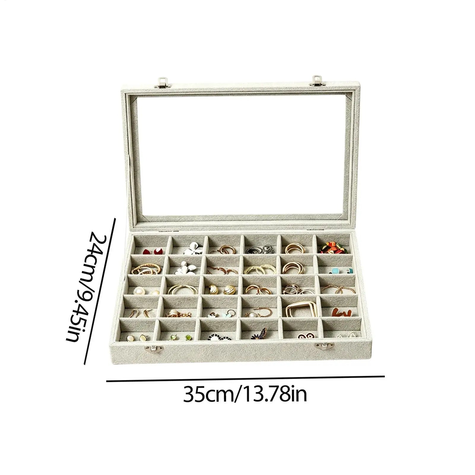 Earring Organizer 30-Grid Ring Storage Drop Earrings Tray Women Girls