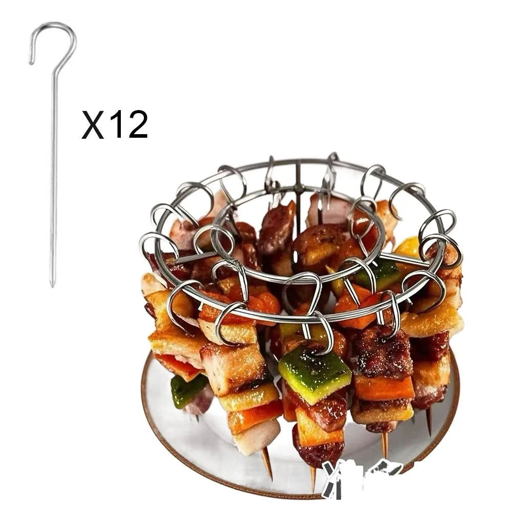Stainless Steel Vertical Grill Rack – 12/24/49 Skewer Holder Vertical Grill Rack Zpaxo 12