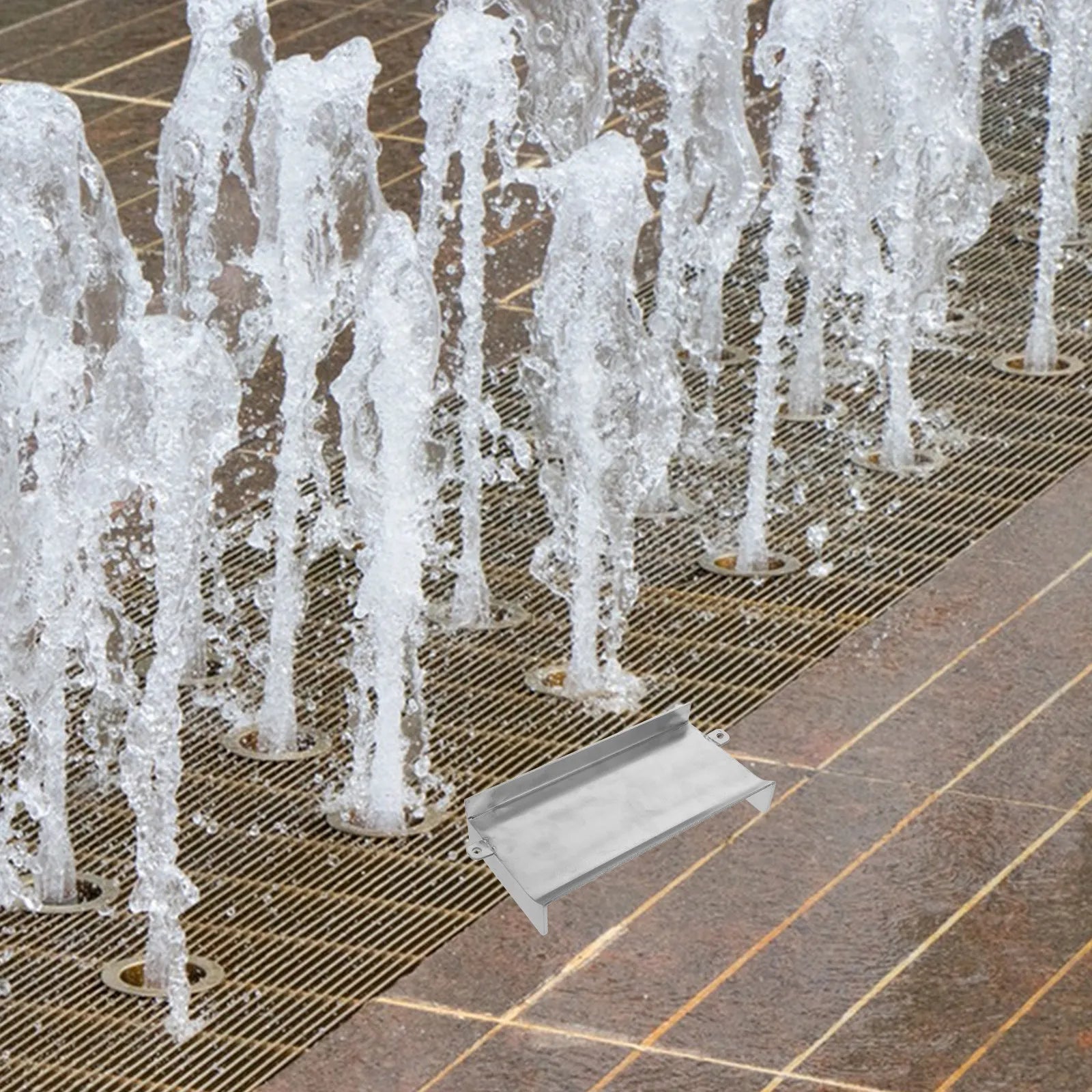 Stainless Steel Waterfall Spillway Outlet 7.86x3.93x1.69 Outdoor Fountain Spout Patio Pond Spillway for Garden Pond Backyard Zpaxo Default Title