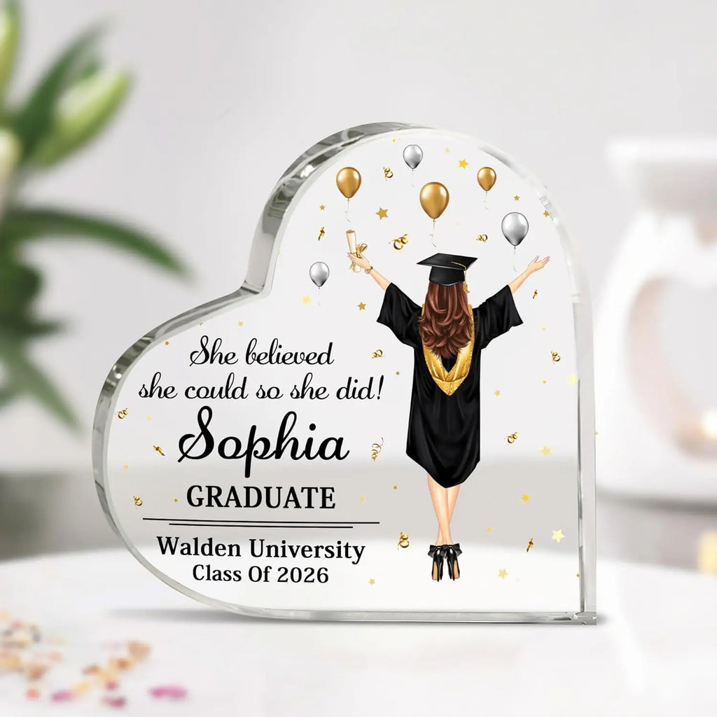 Class of 2026 Acrylic Graduation Plaque – Gift for Her