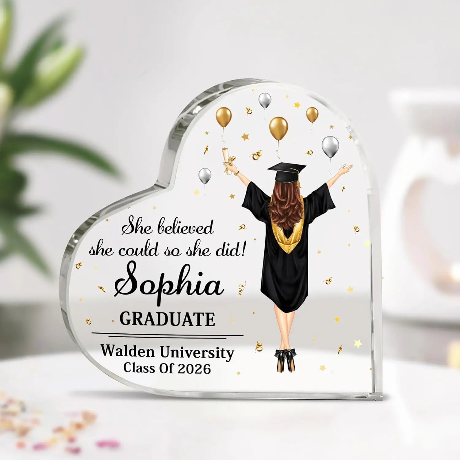 Class of 2026 Acrylic Graduation Plaque – Gift for Her