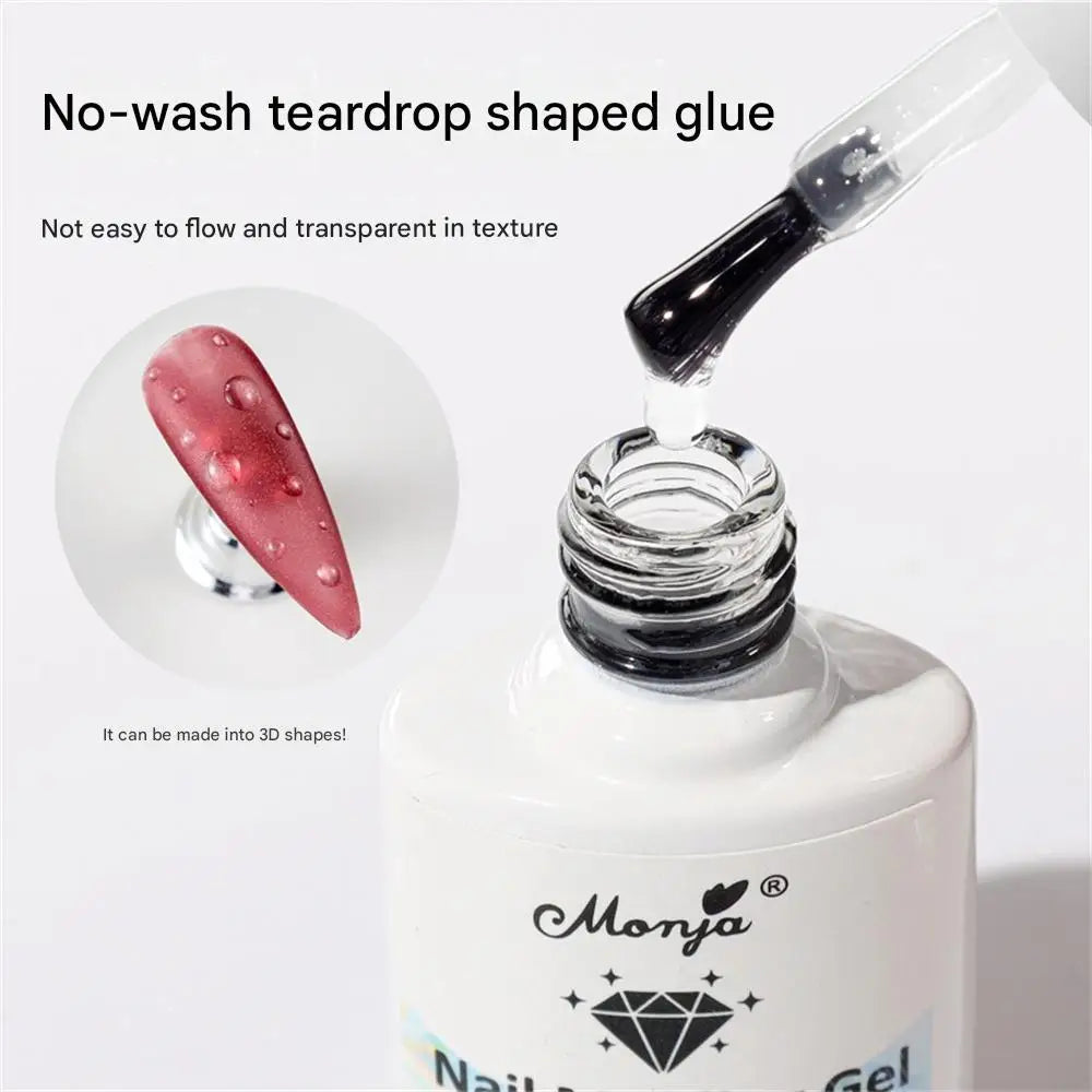3D Droplet Effect Top Coat Nail Gel Clear Versatile Summer Water Drop Sculpting UV Nail Polish Gel for DIY Nail Art Manicure Zpaxo