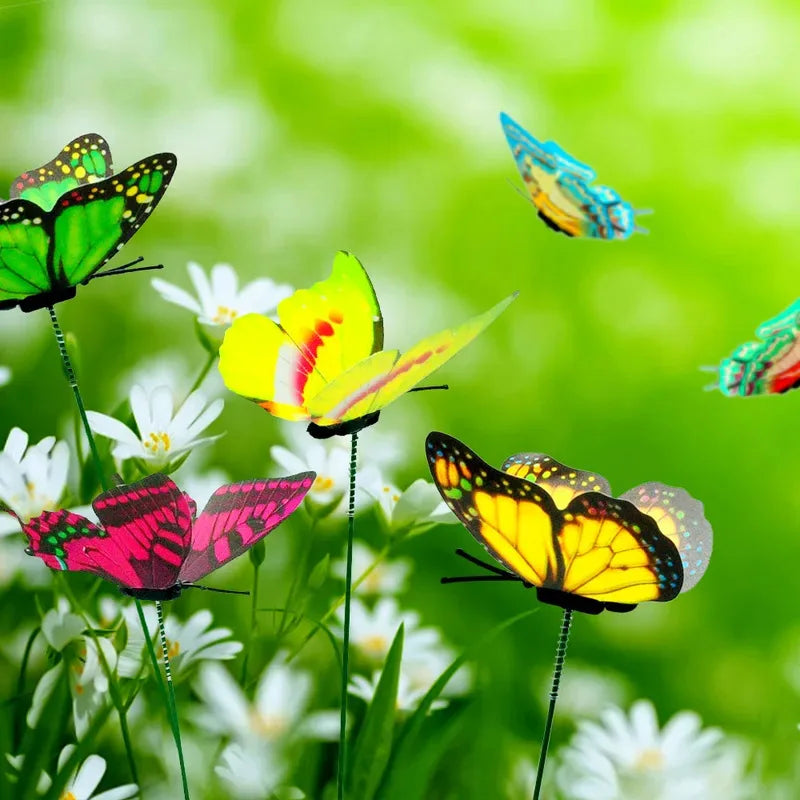 Glowing Butterfly Garden Stakes – Waterproof Lawn Yard Decor
