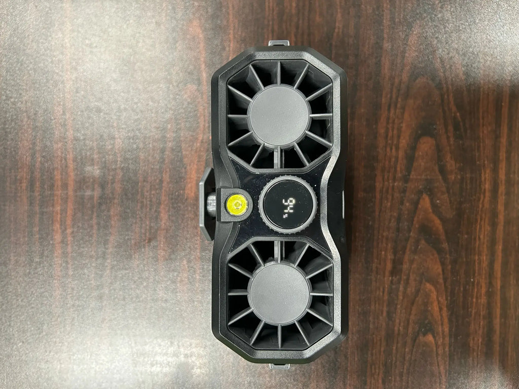Dual Vent Waist Fan, Portable Neck Fan with Emergency Flashlight Clip on Fan, 15000RPM 199 Wind Speeds, Smart Digital Display Zpaxo