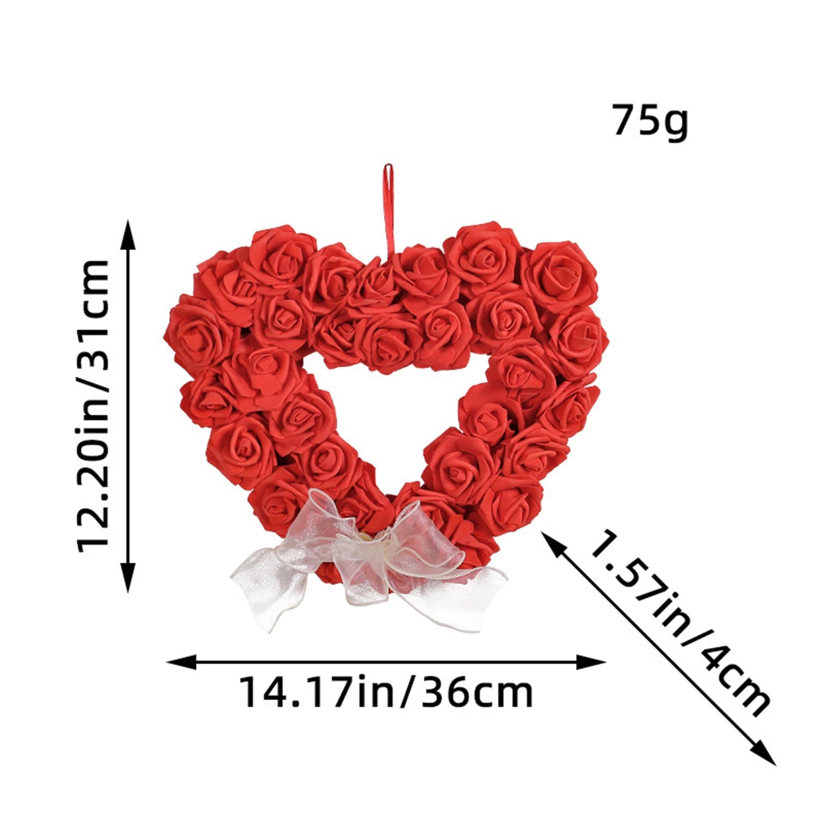 Valentine's Day Rose Heart Rose Flower Valentines Gifts Preserved Roses for Wife Daughter Girlfriend Friend Her Anniversary Zpaxo Red wreath