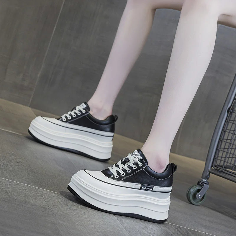 2026 Spring Autumn Womens Wedge Heel Muffin Thick Sole Hidden Casual Zpaxo