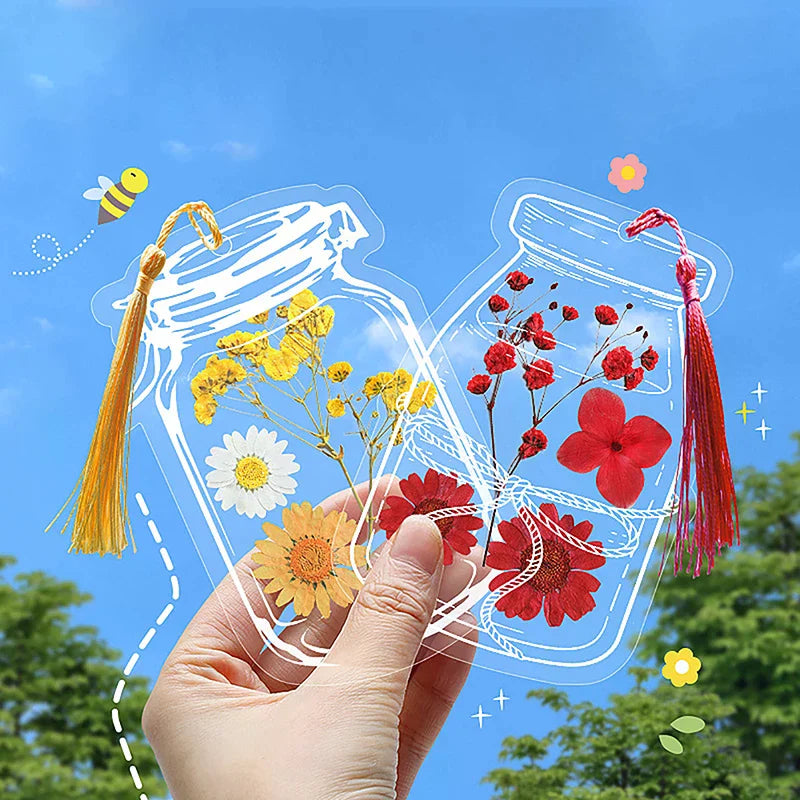 Personalized Glassware Drie Bookmarks Dried Flowers Plant Samples Zpaxo