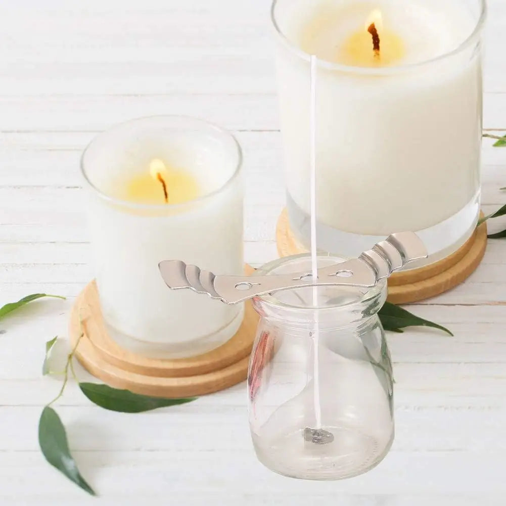 Candle Wicks for Making Candles 50 Pcs Pre-Waxed with Metal Tabs Includes Stainless 2pcs Wick Holder, for Home DIY Candles Zpaxo