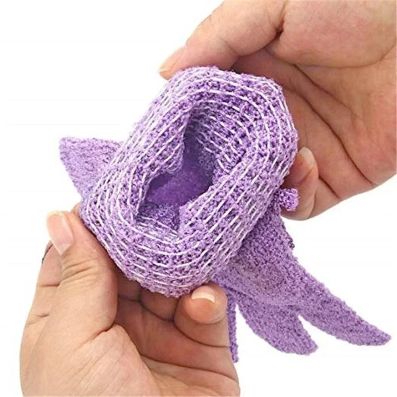 Five Finger Bath Scrub Gloves – Soft Elastic Shower Mitts