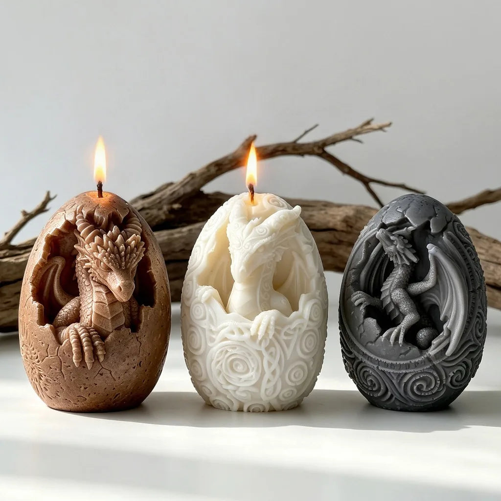 3D Dinosaur Egg Silicone Mold – DIY Candle Resin Soap Craft