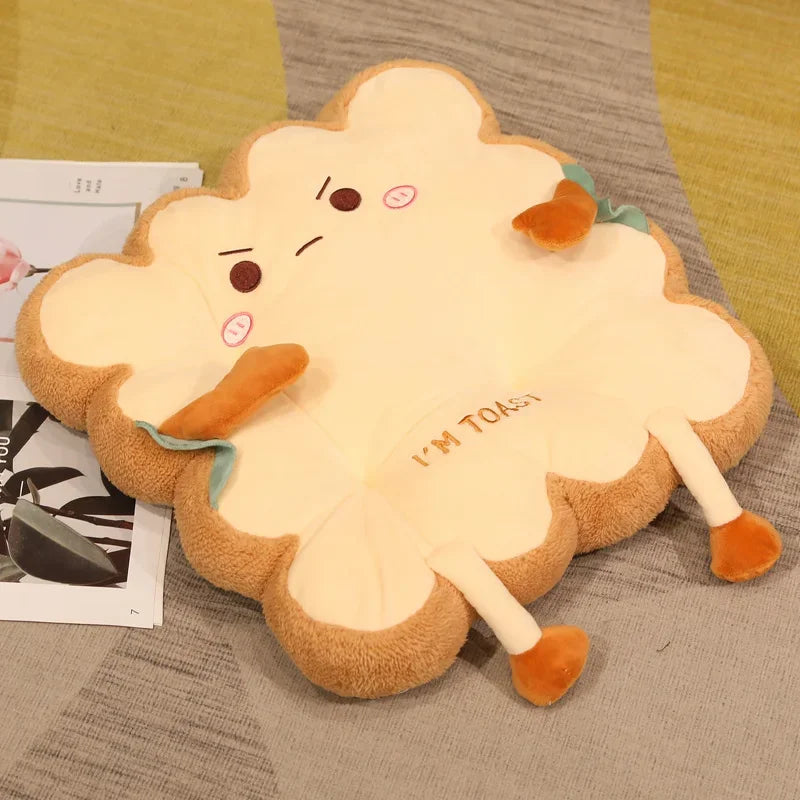 Comfy Cartoon Toast-shaped Seat Back Cushion Washable Anti-fatigue