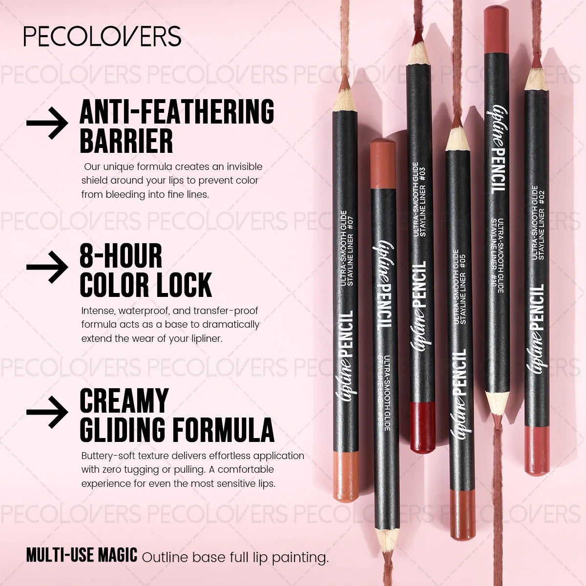 Lip Liner Pencil Pigmented Natural Makeup Soft Pencils Matte Smooth Zpaxo